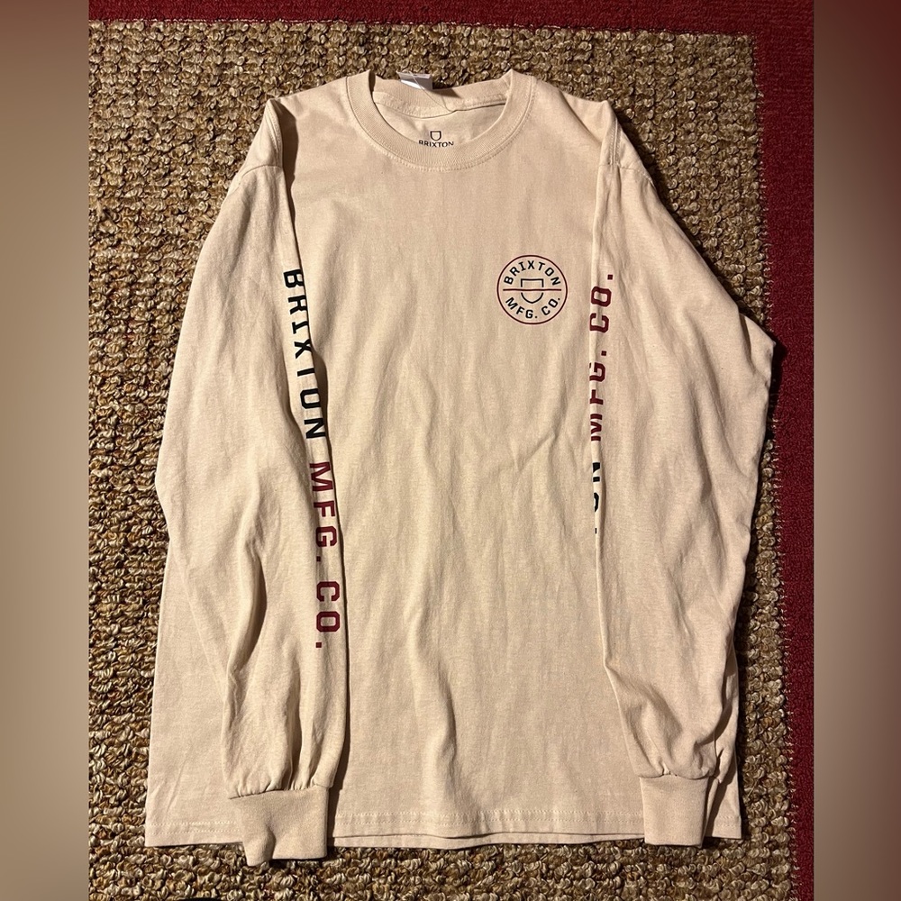 Mens tan long sleeve 100% cotton Tee!